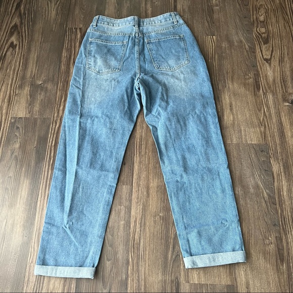 SHEIN Distressed Boyfriend High Waist Style Ripped Jeans - Picture 4 of 15